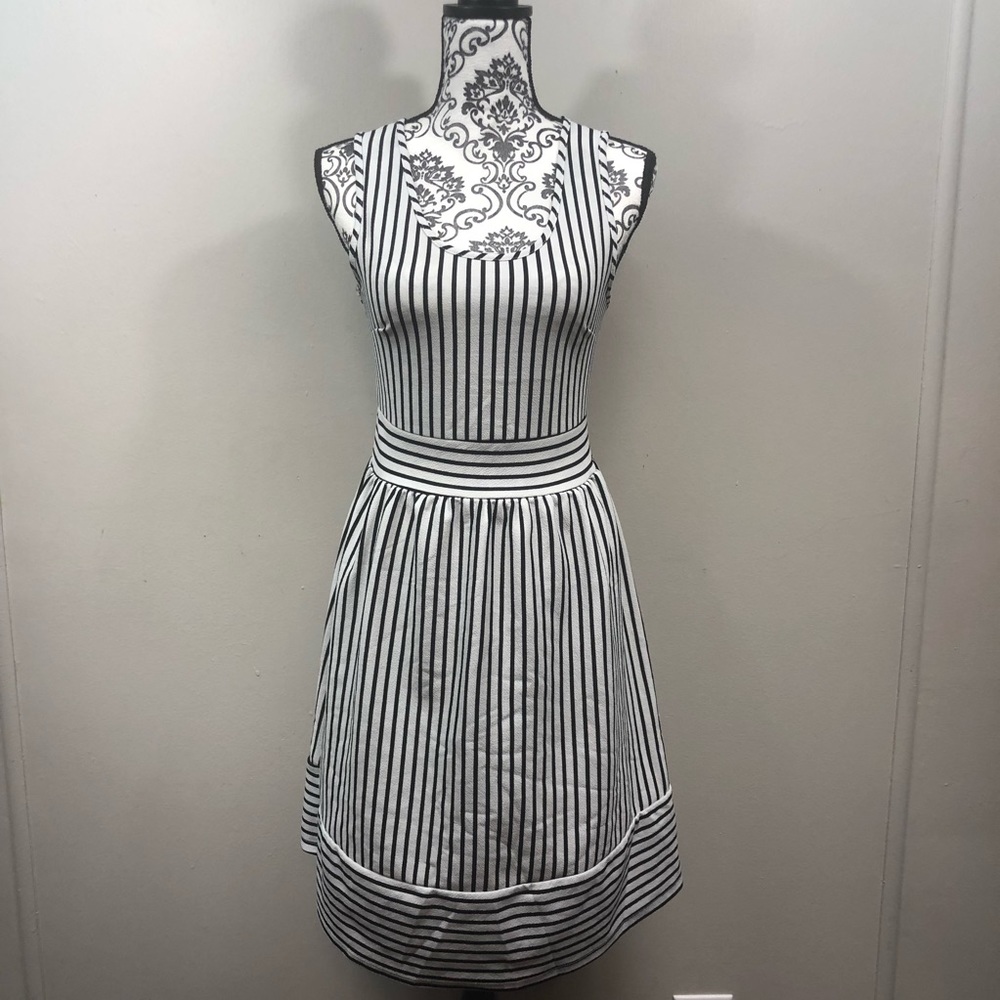 Danbee Black & White striped dress